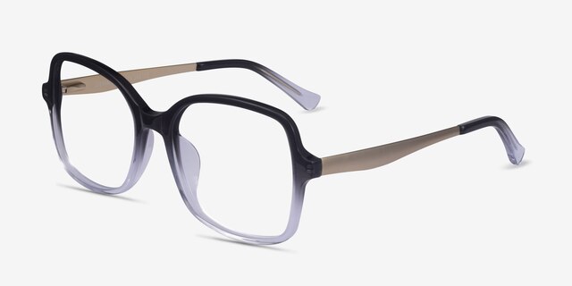 Clematis Black Clear AcetateEyeglass Frames from EyeBuyDirect, Angle View