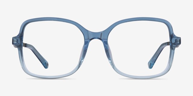 Clematis Clear Blue AcetateEyeglass Frames from EyeBuyDirect, Front View