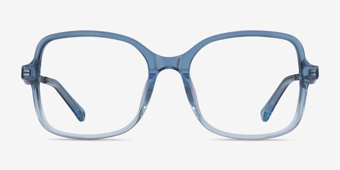Clematis Clear Blue Acetate Eyeglass Frames from EyeBuyDirect