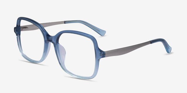 Clematis Clear Blue AcetateEyeglass Frames from EyeBuyDirect, Angle View