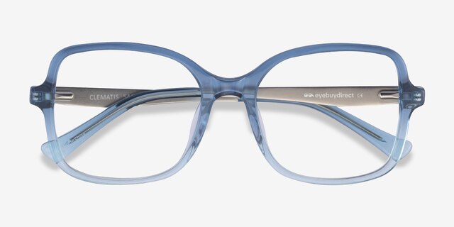 Clematis Clear Blue AcetateEyeglass Frames from EyeBuyDirect, Closed View
