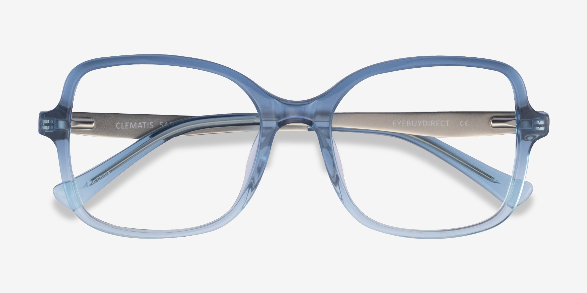 Clematis Square Clear Blue Glasses for Women | Eyebuydirect