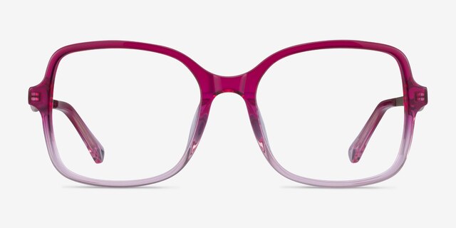 Clematis Clear Pink AcetateEyeglass Frames from EyeBuyDirect, Front View
