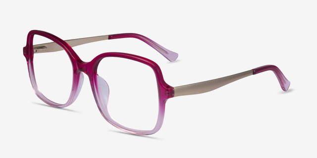 Clematis Clear Pink AcetateEyeglass Frames from EyeBuyDirect, Angle View