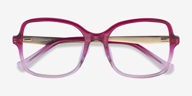 Clematis Clear Pink AcetateEyeglass Frames from EyeBuyDirect, Closed View