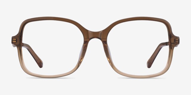 Clematis Clear Brown AcetateEyeglass Frames from EyeBuyDirect, Front View