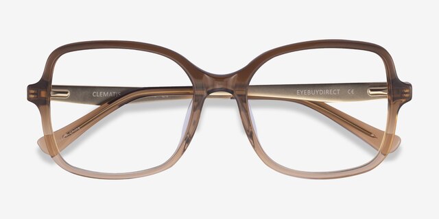 Clematis Clear Brown AcetateEyeglass Frames from EyeBuyDirect, Closed View