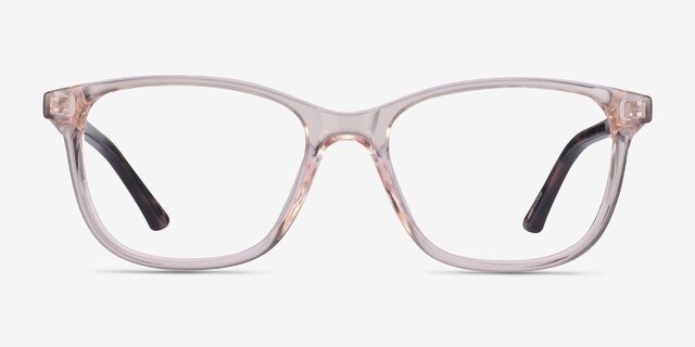 Paint Clear Pink Floral PlasticEyeglass Frames from EyeBuyDirect, Front View