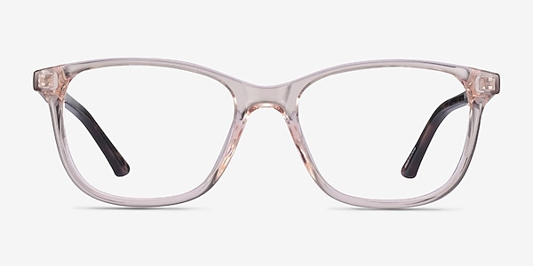 Paint Clear Pink Floral Plastic Eyeglass Frames