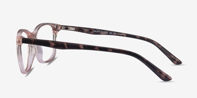 Paint Clear Pink Floral PlasticEyeglass Frames from EyeBuyDirect, Side View