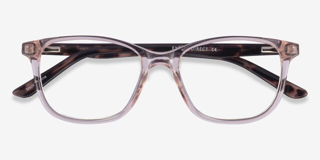 Paint Clear Pink Floral PlasticEyeglass Frames from EyeBuyDirect, Closed View