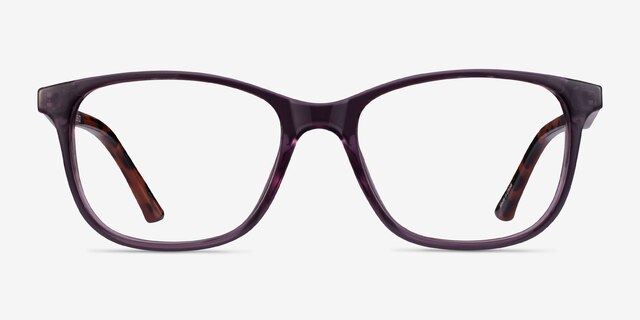 Paint Purple Tortoise PlasticEyeglass Frames from EyeBuyDirect, Front View