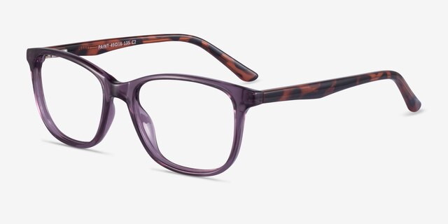 Paint Purple Tortoise PlasticEyeglass Frames from EyeBuyDirect, Angle View