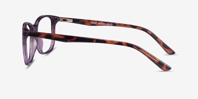 Paint Purple Tortoise PlasticEyeglass Frames from EyeBuyDirect, Side View