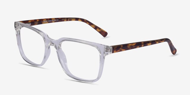 Boat Clear Tortoise PlasticEyeglass Frames from EyeBuyDirect, Angle View