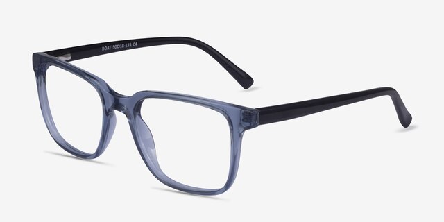 Boat Clear Blue PlasticEyeglass Frames from EyeBuyDirect, Angle View