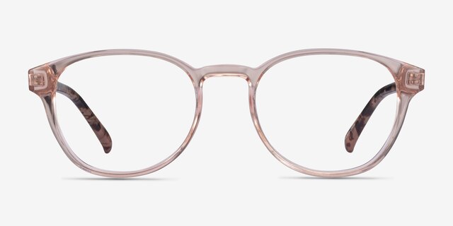 Cool Clear Pink Floral PlasticEyeglass Frames from EyeBuyDirect, Front View