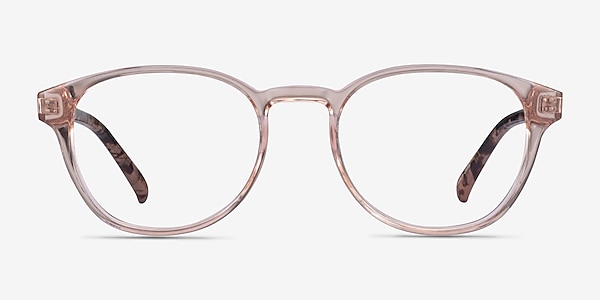 Cool Clear Pink Floral Plastic Eyeglass Frames