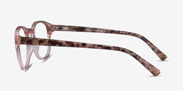 Cool Clear Pink Floral PlasticEyeglass Frames from EyeBuyDirect, Side View