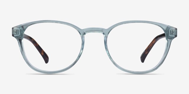 Cool Clear Blue Tortoise PlasticEyeglass Frames from EyeBuyDirect, Front View