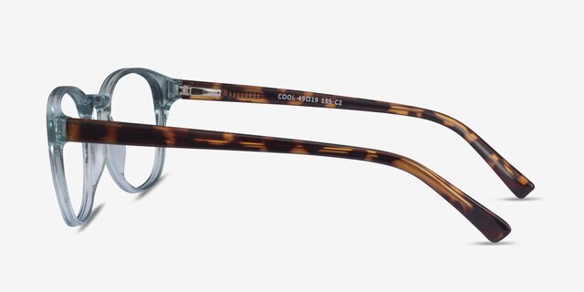 Cool Clear Blue Tortoise PlasticEyeglass Frames from EyeBuyDirect, Side View