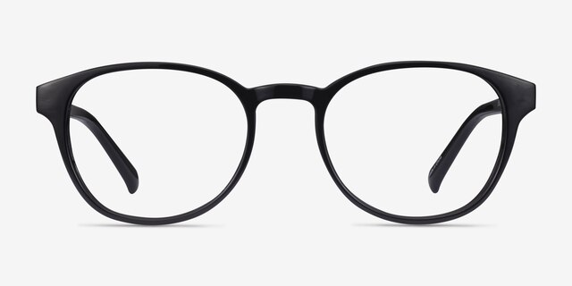 Cool Black PlasticEyeglass Frames from EyeBuyDirect, Front View