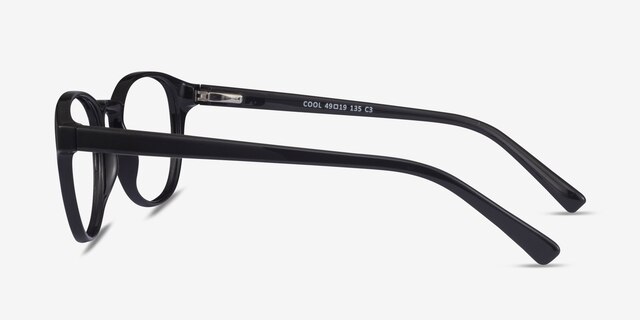 Cool Black PlasticEyeglass Frames from EyeBuyDirect, Side View