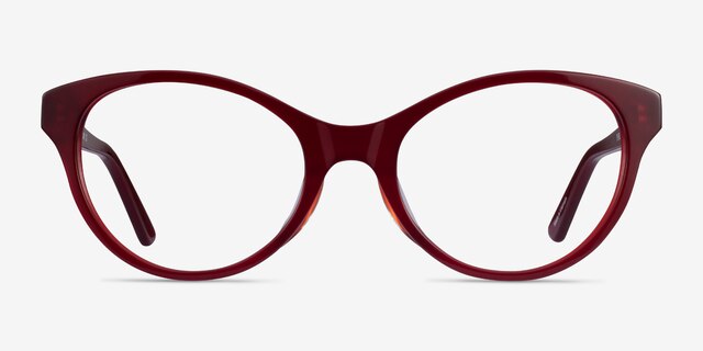 Dilly Burgundy AcetateEyeglass Frames from EyeBuyDirect, Front View