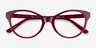 Dilly Burgundy AcetateEyeglass Frames from EyeBuyDirect, Closed View
