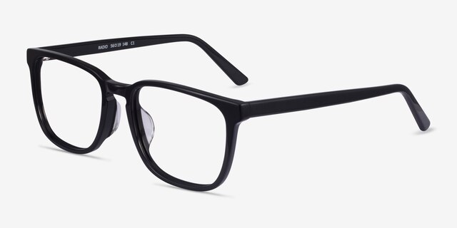 Radio Black AcetateEyeglass Frames from EyeBuyDirect, Angle View