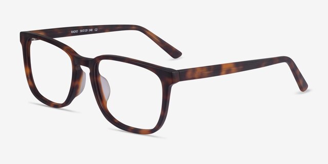 Radio Matte Tortoise AcetateEyeglass Frames from EyeBuyDirect, Angle View