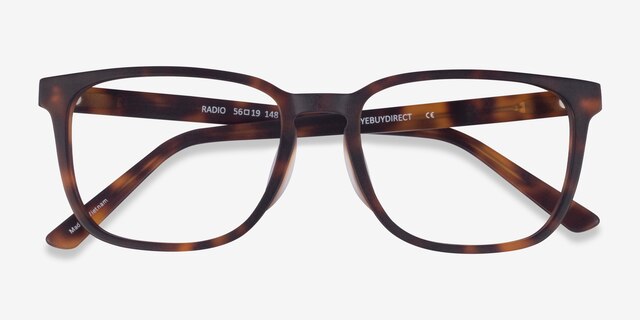 Radio Matte Tortoise AcetateEyeglass Frames from EyeBuyDirect, Closed View