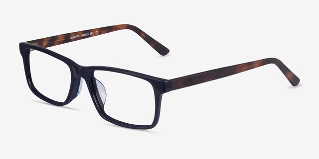 Osmotic Dark Blue Tortoise AcetateEyeglass Frames from EyeBuyDirect, Angle View