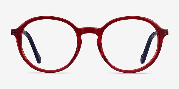 Happy Clear Red Navy Acétate Montures de lunettes de vue
