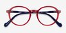 Happy Clear Red Navy AcetateEyeglass Frames from EyeBuyDirect, Closed View
