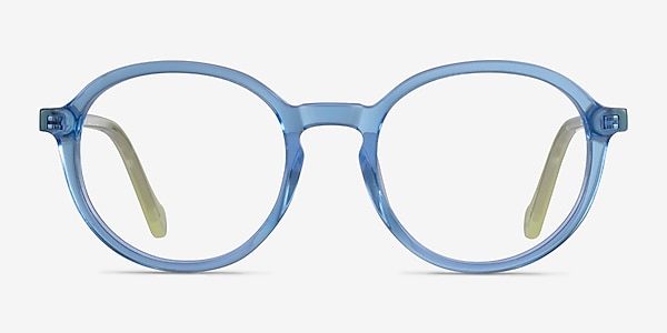 Happy Clear Blue Green Acetate Eyeglass Frames