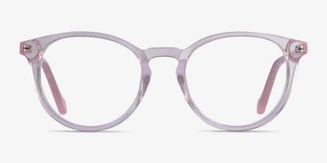 Amaze Clear Pink AcetateEyeglass Frames from EyeBuyDirect, Front View