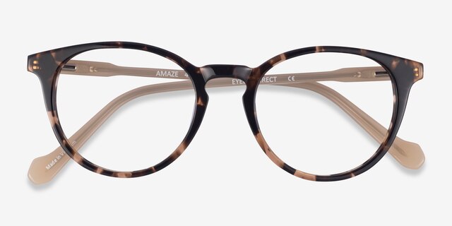 Amaze Tortoise Beige AcetateEyeglass Frames from EyeBuyDirect, Closed View