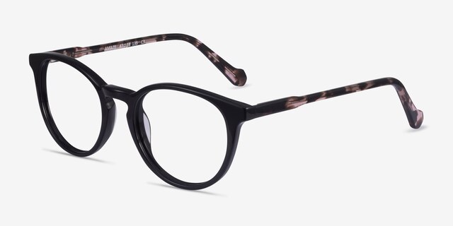 Amaze Black Tortoise AcetateEyeglass Frames from EyeBuyDirect, Angle View