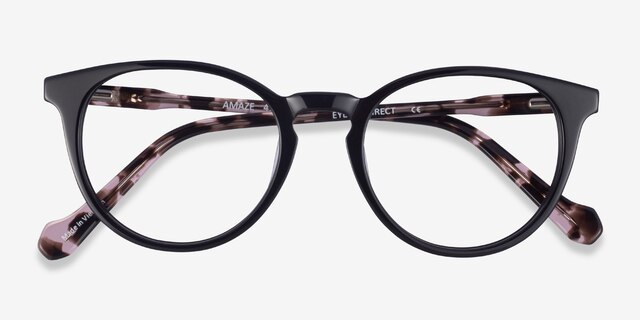 Amaze Black Tortoise AcetateEyeglass Frames from EyeBuyDirect, Closed View