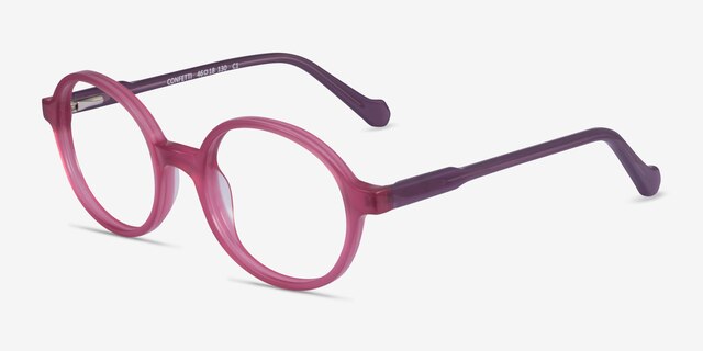 Confetti Pink Purple AcetateEyeglass Frames from EyeBuyDirect, Angle View