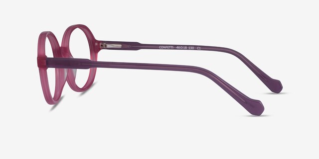 Confetti Pink Purple AcetateEyeglass Frames from EyeBuyDirect, Side View