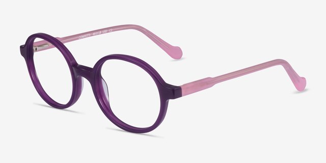 Confetti Purple Pink AcetateEyeglass Frames from EyeBuyDirect, Angle View