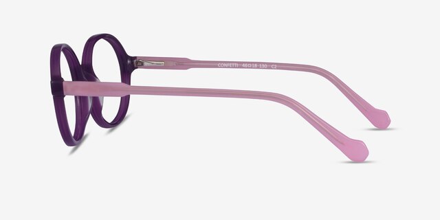 Confetti Purple Pink AcetateEyeglass Frames from EyeBuyDirect, Side View