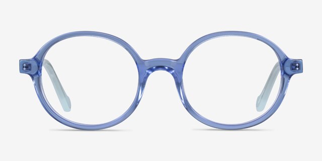 Confetti Clear Blue AcétateMontures de lunettes de vue d'EyeBuyDirect, Vue de Face