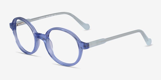 Confetti Clear Blue AcétateMontures de lunettes de vue d'EyeBuyDirect, Vue d'Angle