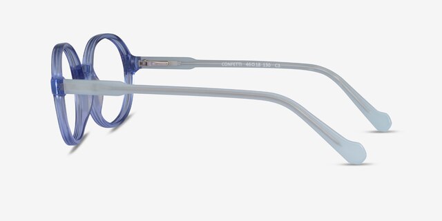 Confetti Clear Blue AcétateMontures de lunettes de vue d'EyeBuyDirect, Vue de Côté