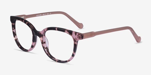 Popcorn Floral Pink AcétateMontures de lunettes de vue d'EyeBuyDirect, Vue d'Angle