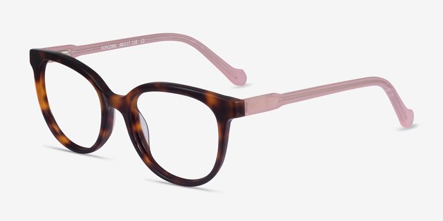 Popcorn Tortoise Pink AcetateEyeglass Frames from EyeBuyDirect, Angle View