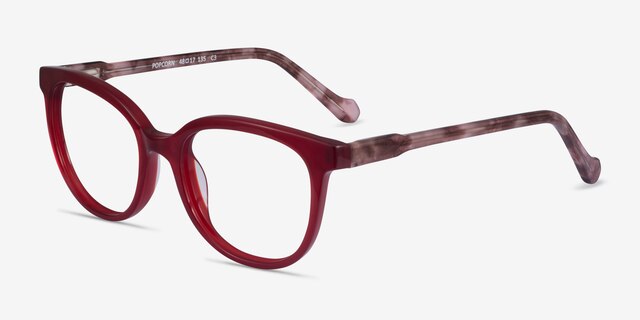 Popcorn Red Floral AcetateEyeglass Frames from EyeBuyDirect, Angle View